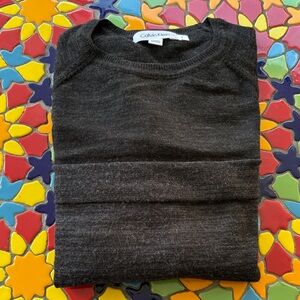 Calvin Klein Men's Charcoal/ Gray Crewneck Sweater